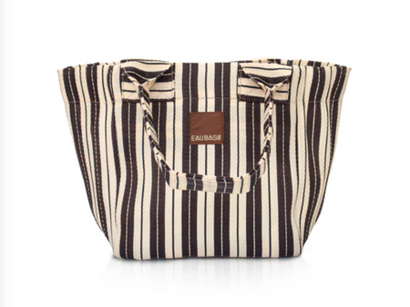 Eau bags tote bag in brown and white stripe