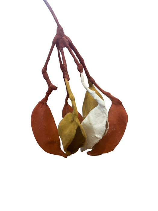 Emma Davies leaf pods, pod 4: 3 rust, 2 ochre, 1 ivory