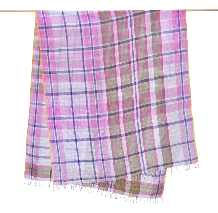 Epice pink check scarf wrap