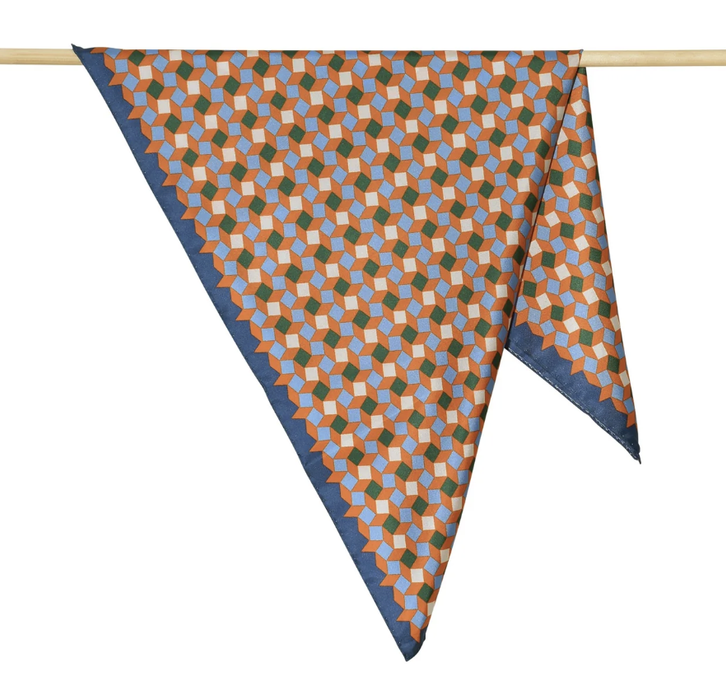 Epice silk scarf orange geometric