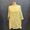 Etika linen tunic in lime pink madras, alternate view