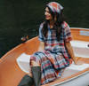 Etika madras check linen dress, alternate view