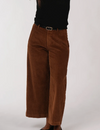 Etika Rene wide leg cord pants in tobacco