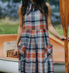 Etika Sartene check pinafore dress