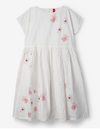 Ewa i Walla Davida white cotton dress with pink flowers and short sleeves