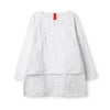 Ewa i Walla Hege white cotton blouse with pintucks, button placket and long sleeves