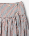 Ewa i Walla Jannika fine check skirt, close-up of button waistband