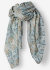 Ewa i Walla Krista cotton scarf, blue and mint watercolour print