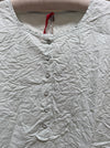 Ewa i Walla Lis tunic shirt, close-up of mint crinkle cotton and button placket