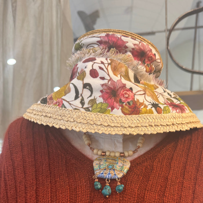 Felicity Northeast travel hat printed fabric, alternate view