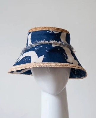 Felicity Northeast printed fabric travel hat in blue moon