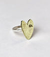 Flick Pope brass heart ring
