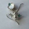 Flick Pope clear quartz and aqua bead silver hook earrings