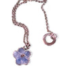 Flick Pope enamel flower necklace, lilac flower on a silver chain