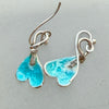 Flick Pope aqua enamel heart hook earrings