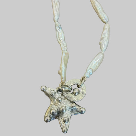 Designs by Flick starfish and stick pearl necklace by Flick Pope