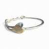 Flick Pope Tangled Up Heart silver bangle with a brass heart