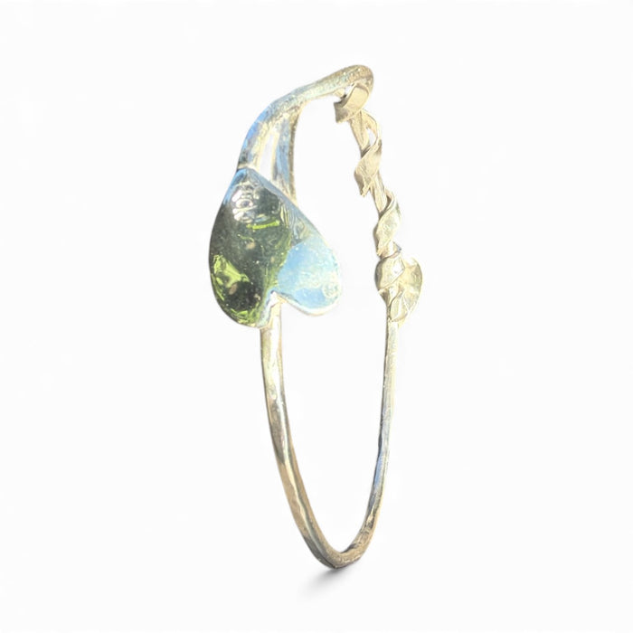 Flick Pope Tangled Up Heart silver bangle, side view
