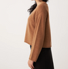 Francie Bella merino cardigan in brown sugar, side view