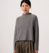 Francie Eclipse merino possum funnel neck jumper in grey, front view