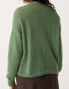 Francie Fleur mohair cardigan in green, back view