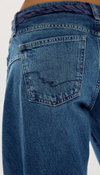 Free People Fable twisted seam jeans in heartsong blue, back pocket detail