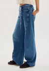 Free People Fable twisted seam jeans in heartsong mid blue denim, side view