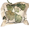 Helen Gunnersen hand painted linen cushion, botanical leaves design