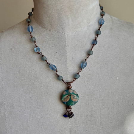 Holly Rigg two birds vintage bead necklace