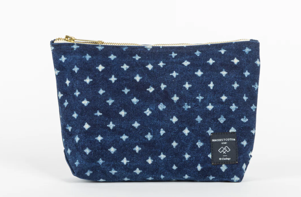 Immodest cotton toiletry pouch Indigo Cross