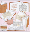 Inouitoosh Museum scarf in cotton, nude