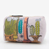 Inouitoosh Tequila grapefruit zip pouch, cactus print cosmetic bag in pink, yellow and turquoise