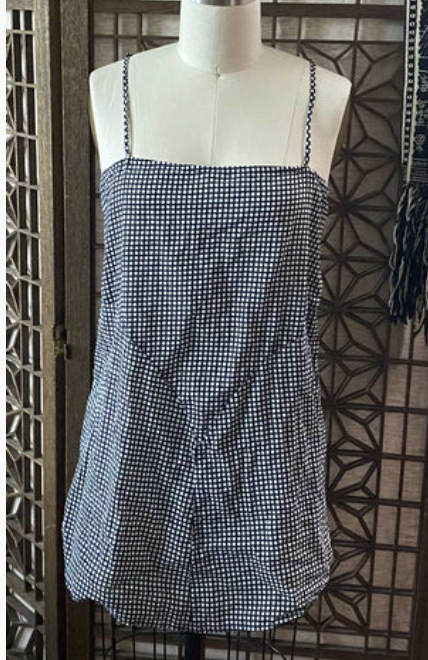 Jess Brown underpinning camisole in navy and white block print