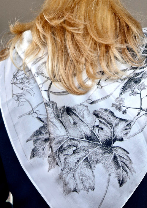 Jo Lane silk satin nature scarf, alternate view