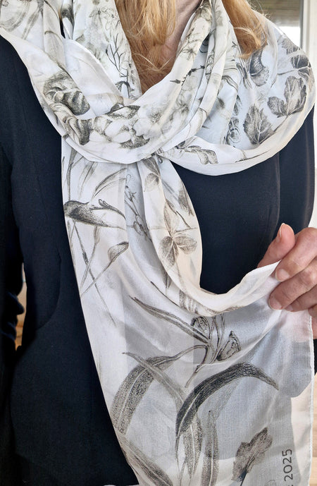 Jo Lane silk satin nature scarf