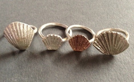 Kate Macindoe large clam shell ring