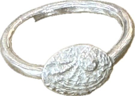 Kate Macindoe petite silver abalone ring, alternate view