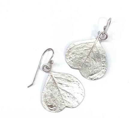 Kate Macindoe snow gum silver hook earrings, alternate view
