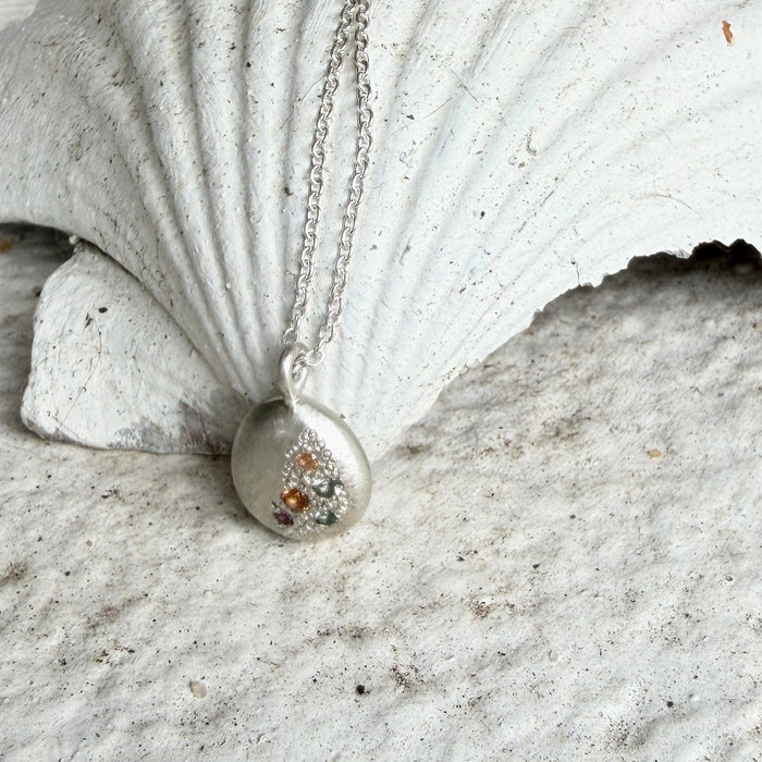 Katheryn Leopoldseder glimmer garden necklace with sapphires, alternate view