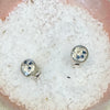 Katheryn Leopoldseder silver glimmer studs with blue sapphires