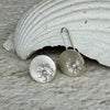 Katheryn Leopoldseder vintage flower stamp earrings in grey pearl, alternate view
