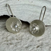 Katheryn Leopoldseder vintage flower stamp earrings in grey pearl