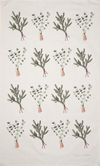 Laura Stoddart Christmas tea towel, spruce and eucalyptus design