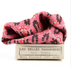 Les Belles Vagabondes Albertine mini silk scarf in rose pink with its gift box