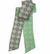 Les Belles Vagabondes Florence silk bandeau, green geometric print