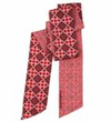 Les Belles Vagabondes Florence silk bandeau, red and pink geometric print