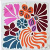 Les Belles Vagabondes Flower Power mini silk scarf, bold multicolour flowers on white