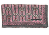 Les Belles Vagabondes Mini Albertine silk scarf, pink print on marron brown, folded