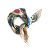 Les Belles Vagabondes mini shippo silk neckerchief in beige, tied in a knot