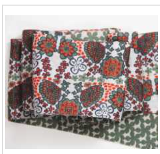Les Belles Vagabondes Morea silk bandeau, red and green floral print